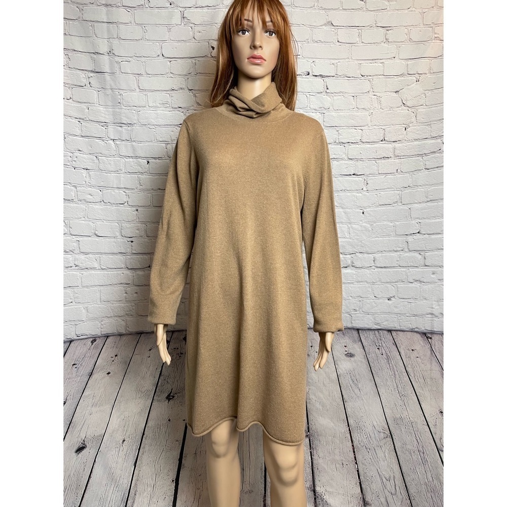 New n:Philanthropy Turtleneck Sweater Lace-up Back Wool Dress Size L